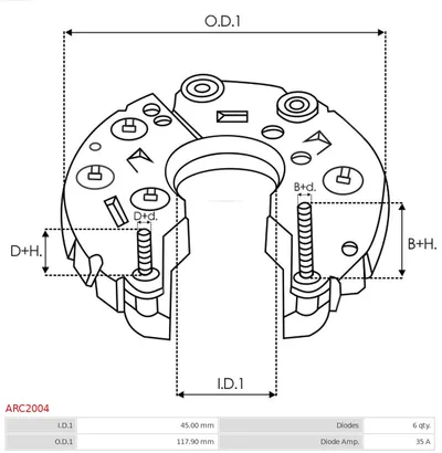 Rectificador, alternador AS-PL ARC2004