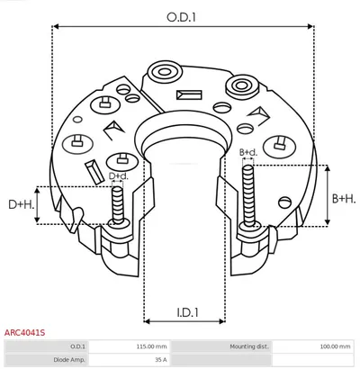 Rectificador, alternador AS-PL ARC4041S
