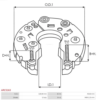 Rectificador, alternador AS-PL ARC5163