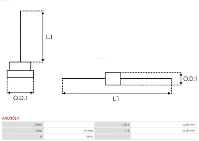 Rectificador, alternador AS-PL ARD9014