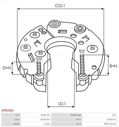 Rectificador, alternador AS-PL ARR2004