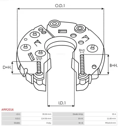 Rectificador, alternador AS-PL ARR2016