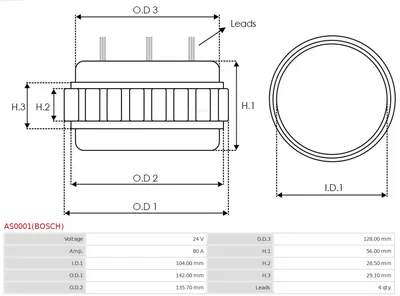 Estátor, generador AS-PL AS0001(BOSCH)