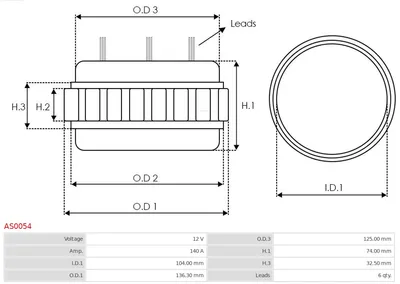 Estátor, generador AS-PL AS0054