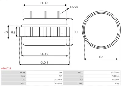 Estátor, generador AS-PL AS0102S