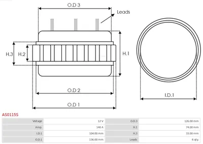 Estátor, generador AS-PL AS0115S