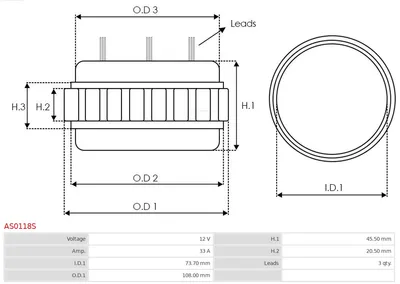 Estátor, generador AS-PL AS0118S