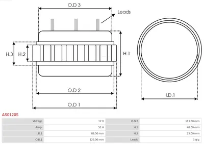 Estátor, generador AS-PL AS0120S