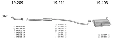 Sistema de gases de escape Peugeot 206 SW