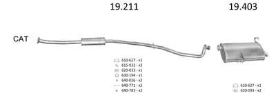 Sistema de gases de escape Peugeot 206 SW