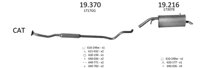 Sistema de gases de escape Peugeot 207