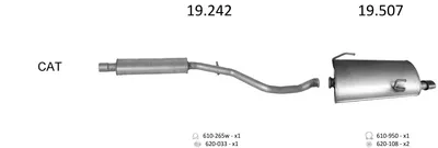 Sistema de gases de escape Peugeot 206 CC