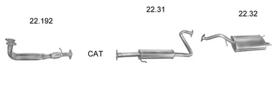 Sistema de gases de escape Rover 200 II Hatchback · Rover 200 II Convertible · Rover COUPE