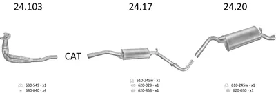 Sistema de gases de escape Skoda FELICIA I · Skoda FELICIA II