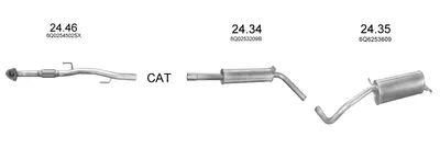 Sistema de gases de escape Skoda FABIA I Saloon · Skoda FABIA I Combi · Skoda FABIA II