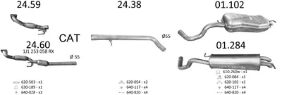 Sistema de gases de escape Audi A3 · Vw GOLF IV · Vw NEW BEETLE