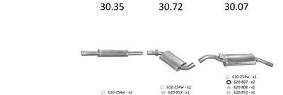 Sistema de gases de escape Vw GOLF II