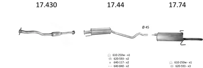 Sistema de gases de escape Opel ASTRA F Saloon