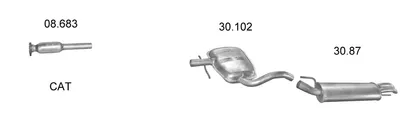 Sistema de gases de escape Vw GOLF III · Vw GOLF III Cabriolet
