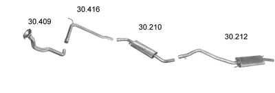 Sistema de gases de escape Vw TRANSPORTER T4 Bus · Vw TRANSPORTER T4 Van · Vw TRANSPORTER T4 Platform/Chassis (70E, 70L, 70M, 7DE, 7DL, 7D