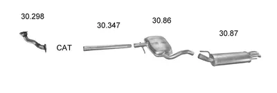 Sistema de gases de escape Vw GOLF III