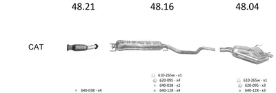 Sistema de gases de escape Saab 9-5 · Saab 9-5 Estate · Subaru LEGACY IV Estate