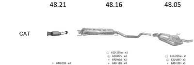 Sistema de gases de escape Saab 9-5 · Saab 9-5 Estate