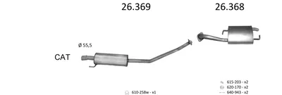 Sistema de gases de escape Toyota COROLLA Verso