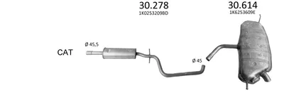 Sistema de gases de escape Vw GOLF V · Vw GOLF PLUS V