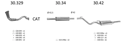 Sistema de gases de escape Vw GOLF III Variant