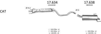 Sistema de gases de escape Opel ZAFIRA / ZAFIRA FAMILY B