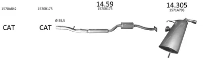 Sistema de gases de escape Mitsubishi LANCER VIII Sportback · Mitsubishi LANCER VIII