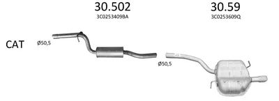 Sistema de gases de escape Vw PASSAT B7 · Vw PASSAT B7 Variant · Vw PASSAT B6 Variant