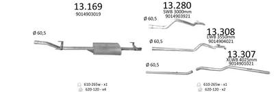 Sistema de gases de escape Mercedes-Benz SPRINTER 2-t Bus · Mercedes-Benz SPRINTER 3-t Bus · Mercedes-Benz SPRINTER 2-t Van