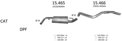Sistema de gases de escape Nissan PATHFINDER III · Nissan PATHFINDER III VAN