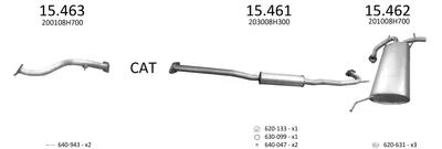 Sistema de gases de escape Nissan X-TRAIL I