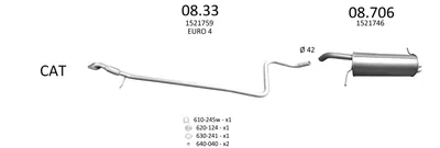 Sistema de gases de escape Ford FIESTA VI · Ford FIESTA VI Van