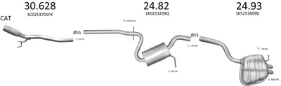 Sistema de gases de escape Skoda OCTAVIA II