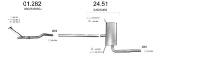 Sistema de gases de escape Skoda SUPERB I