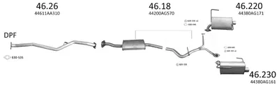Sistema de gases de escape Subaru FORESTER