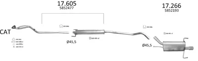 Sistema de gases de escape Opel CORSA C