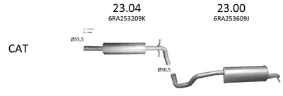 Sistema de gases de escape Seat TOLEDO IV · Skoda RAPID