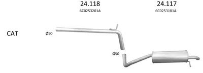 Sistema de gases de escape Skoda FABIA III Estate