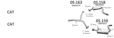Sistema de gases de escape Opel ANTARA A · Chevrolet CAPTIVA
