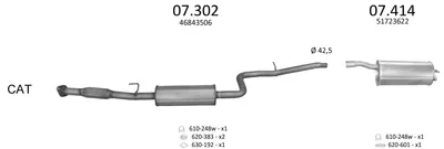 Sistema de gases de escape Fiat DOBLO MPV · Fiat DOBLO Box Body/MPV