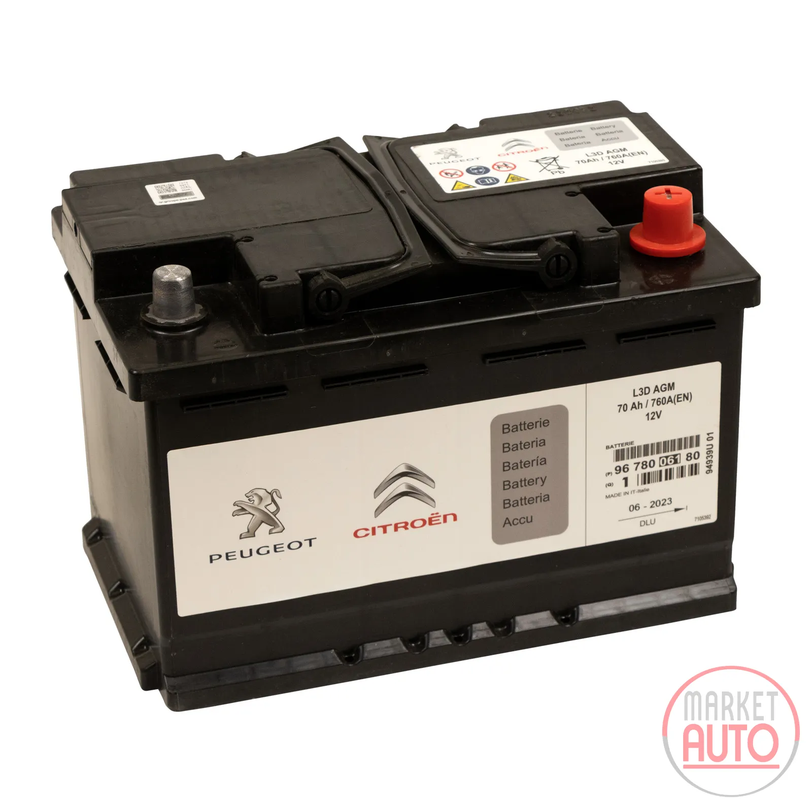 AGM Batterie 70Ah 760A Original PSA (9678006180)