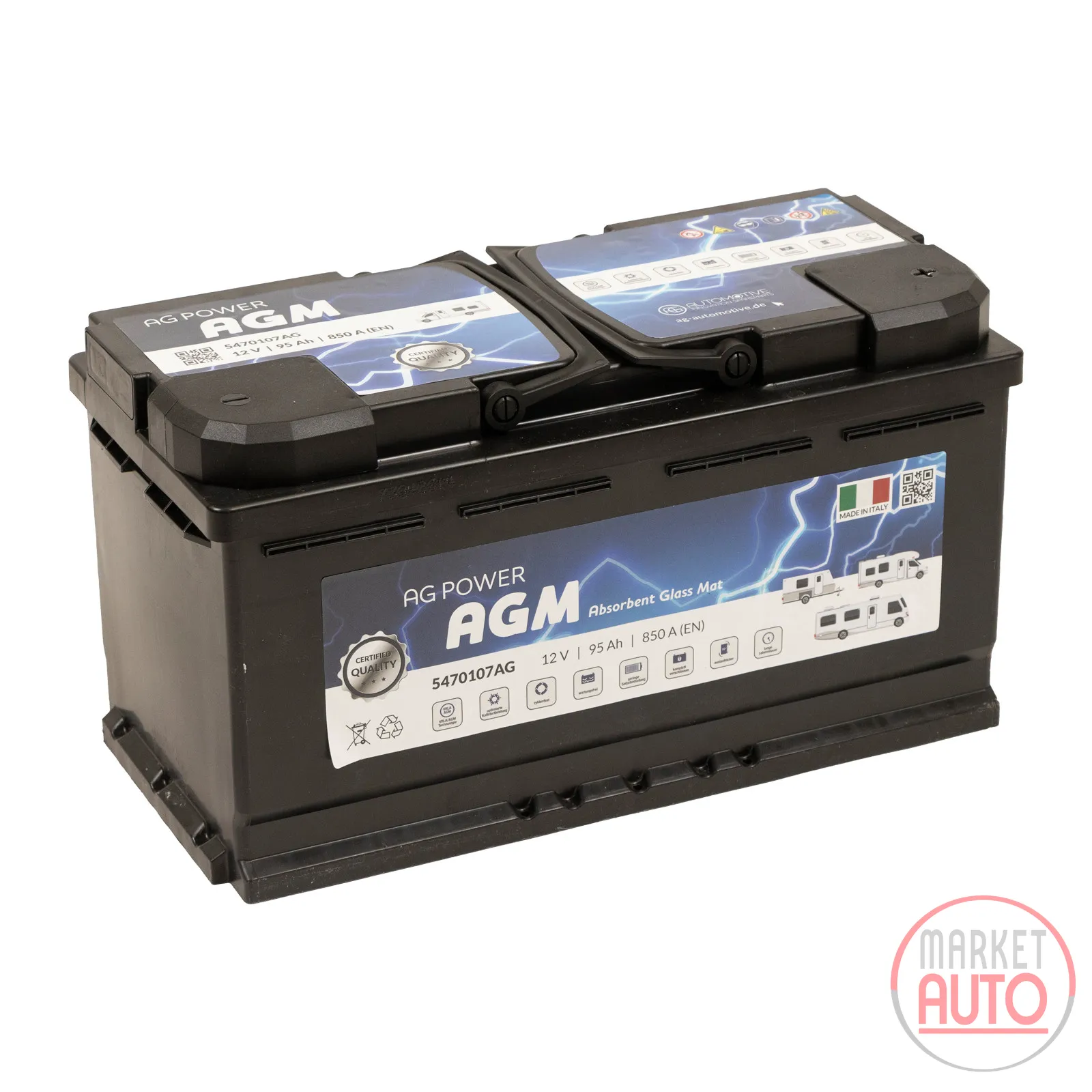 Batterie POWER-AGM Aufbaubatterie 95Ah 850A