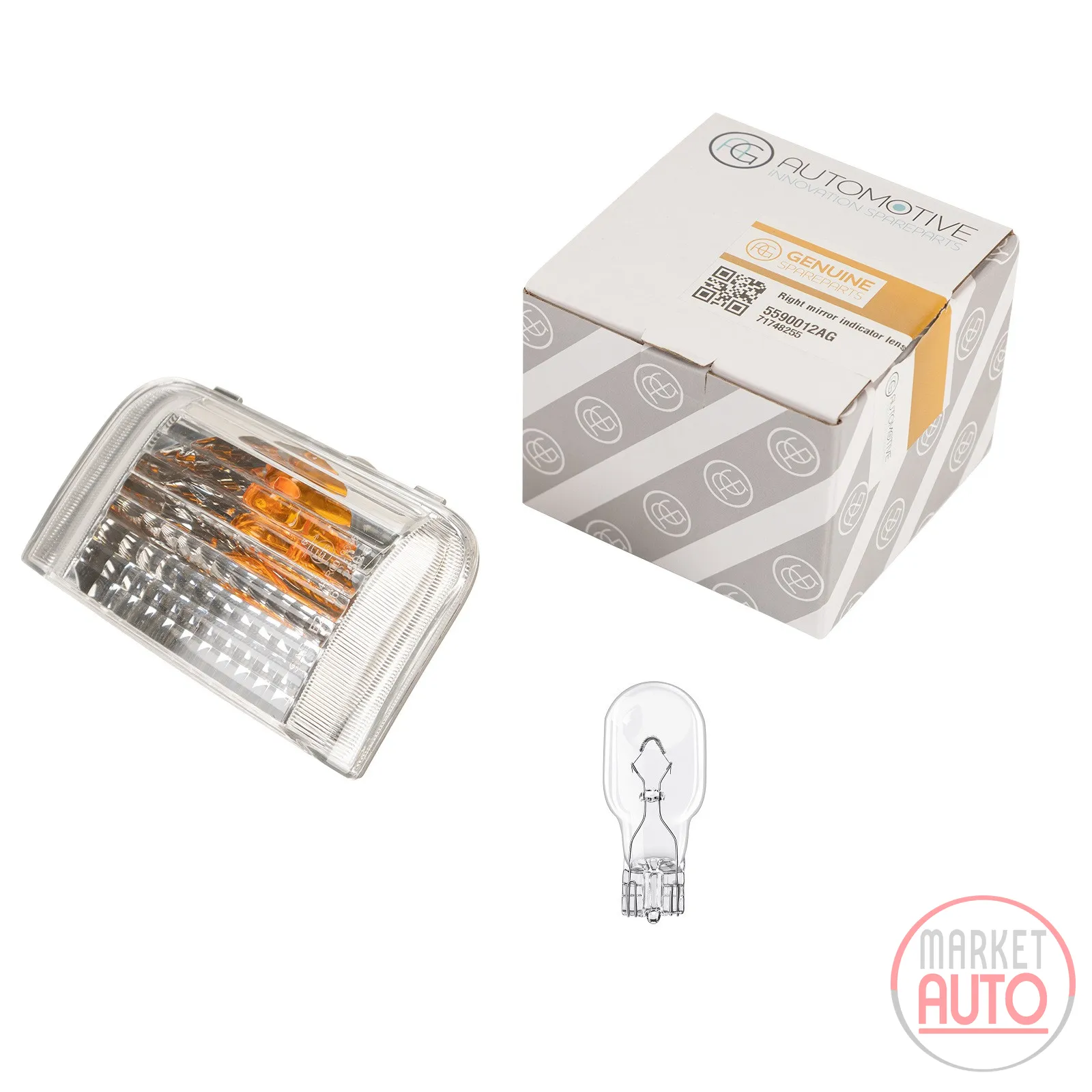 Blinkerkappe rechts im Spiegel für 16 Watt Blinker + Glassockellampe 16W Birne